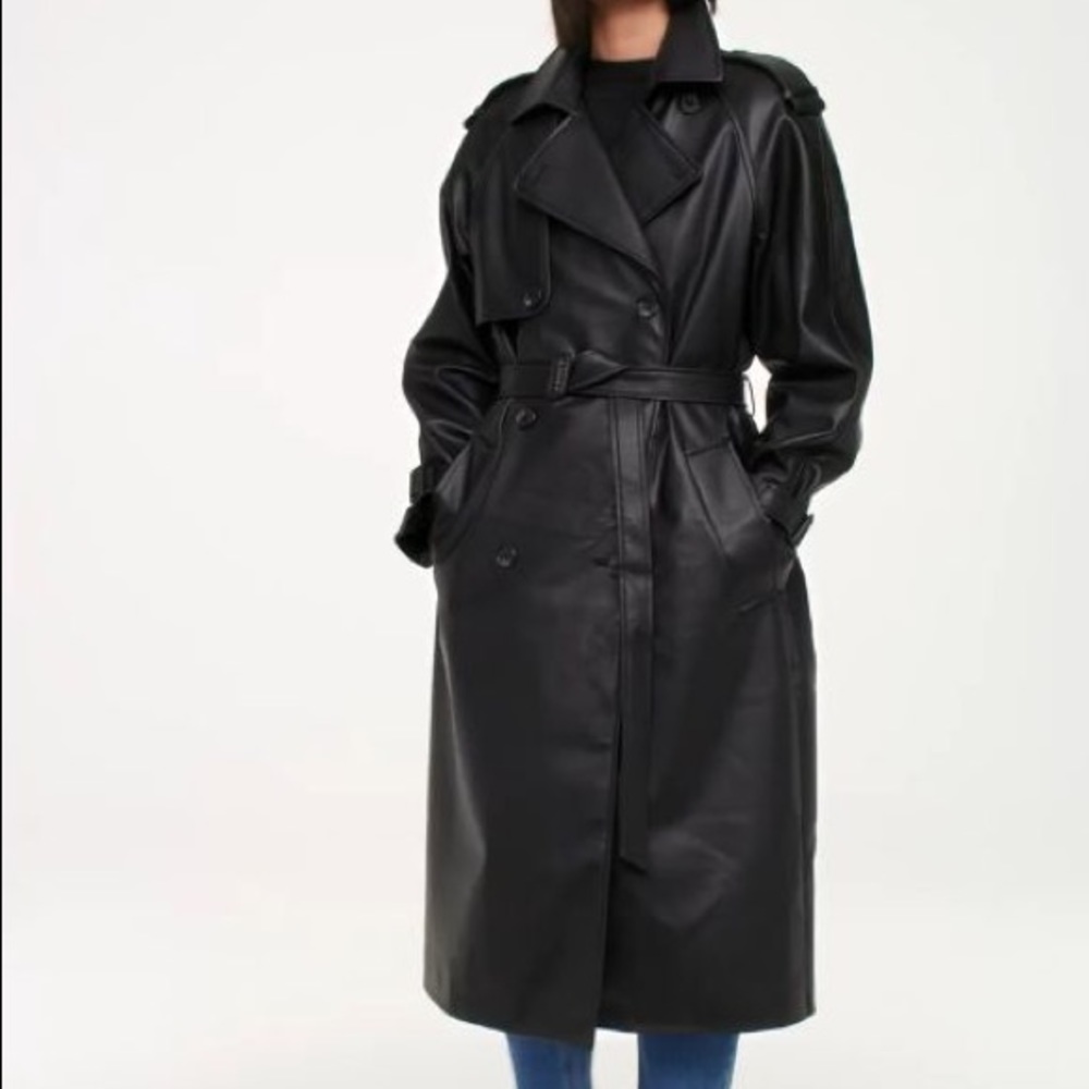 H&M Vegan Leather Trench Coat
